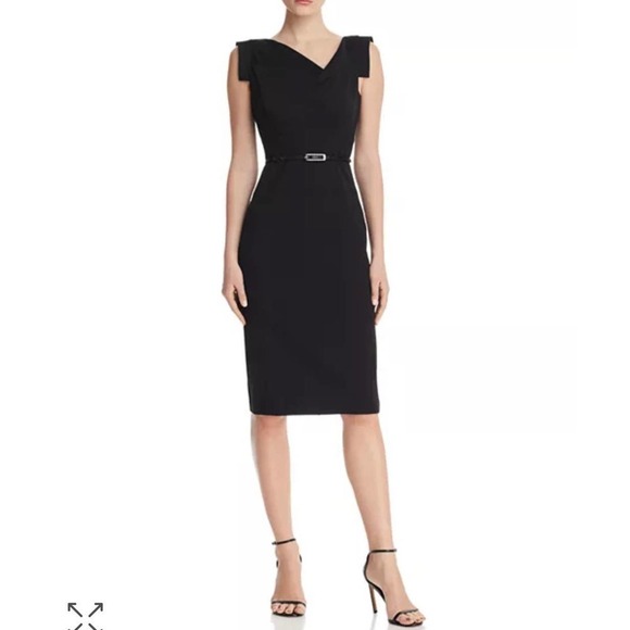 New Black Halo Classic Jackie O Belted Sheath Dress Women's Size 2